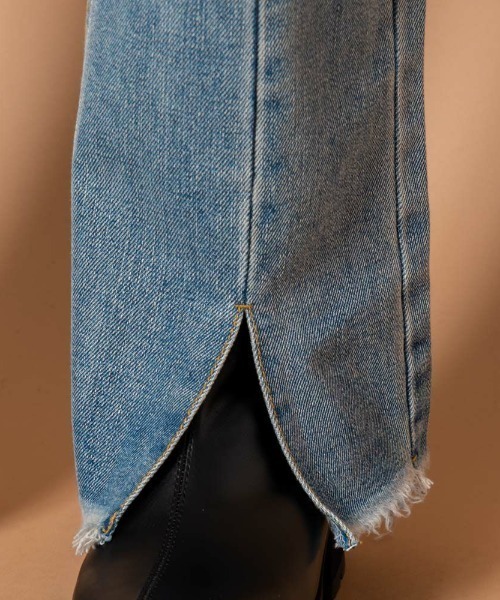 GORGE(ゴージ)の「《バックレースアップ×前スリット》レディース 綿100% デニムストレートパンツ ハイウエスト 春夏秋(デニムパンツ・レディース・ブルー/アイボリー/ブラック/ベージュ/ブルー系・L/S/M)」の19枚目の写真