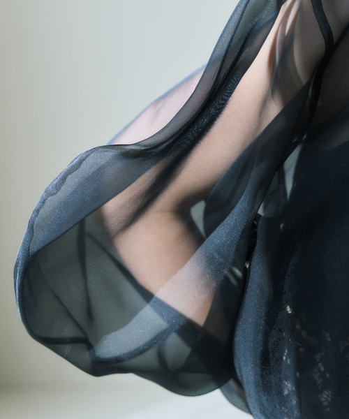 HARDY NOIR（アルディーノアール）の「オーガンジーXレースブラウス（シャツ/ブラウス・レディース・ブラック・FREE）」の4枚目の写真