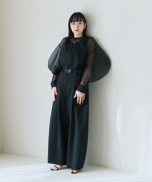 HARDY NOIR（アルディーノアール）の「オーガンジーXレースブラウス（シャツ/ブラウス・レディース・ブラック・FREE）」の5枚目の写真