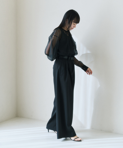 HARDY NOIR（アルディーノアール）の「オーガンジーXレースブラウス（シャツ/ブラウス・レディース・ブラック・FREE）」の6枚目の写真