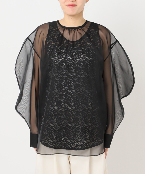HARDY NOIR（アルディーノアール）の「オーガンジーXレースブラウス（シャツ/ブラウス・レディース・ブラック・FREE）」の10枚目の写真