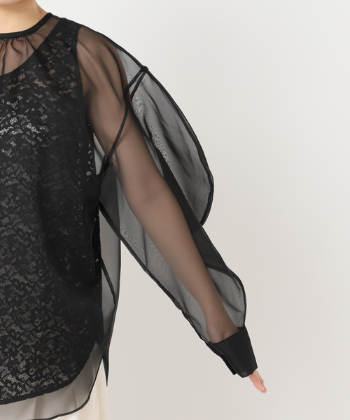 HARDY NOIR（アルディーノアール）の「オーガンジーXレースブラウス（シャツ/ブラウス・レディース・ブラック・FREE）」の14枚目の写真