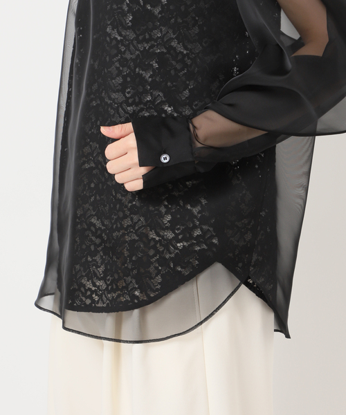 HARDY NOIR（アルディーノアール）の「オーガンジーXレースブラウス（シャツ/ブラウス・レディース・ブラック・FREE）」の15枚目の写真