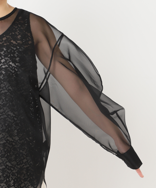 HARDY NOIR（アルディーノアール）の「オーガンジーXレースブラウス（シャツ/ブラウス・レディース・ブラック・FREE）」の22枚目の写真