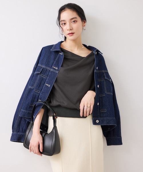 VIS(ビス)の「【美得】ドレープスウェットプルオーバー(スウェット・レディース・チャコールグレー/ライトグレー/ベージュ/ネイビー/ピンク・FREE)」の2枚目の写真