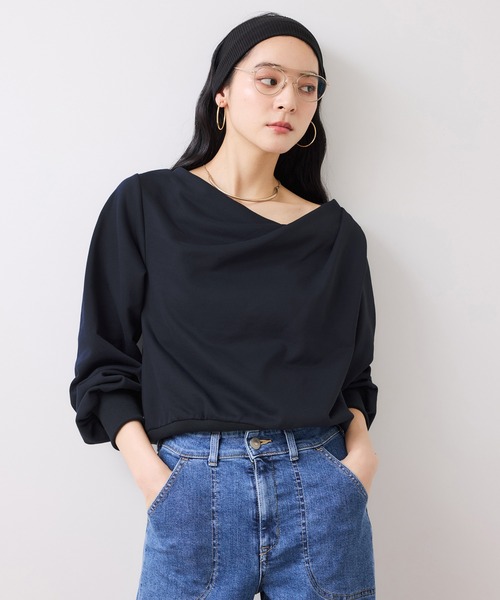 VIS(ビス)の「【美得】ドレープスウェットプルオーバー(スウェット・レディース・チャコールグレー/ライトグレー/ベージュ/ネイビー/ピンク・FREE)」の21枚目の写真