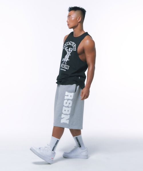 BORN TO WIN（ボーントゥウィン）の「RSBN HALF PANTS LONG VER [MELANGE GREY]（その他パンツ・メンズ・その他・1/2）」の2枚目の写真