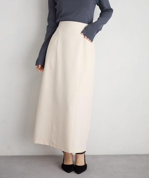 Andemiu(アンデミュウ)の「キリカエIラインスカート639045(スカート・レディース・ネイビー/ライトグリーン/アイボリー・SMALL/MEDIUM)」の1枚目の写真