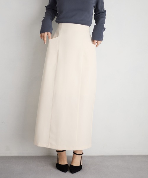 Andemiu(アンデミュウ)の「キリカエIラインスカート639045(スカート・レディース・ネイビー/ライトグリーン/アイボリー・SMALL/MEDIUM)」の10枚目の写真