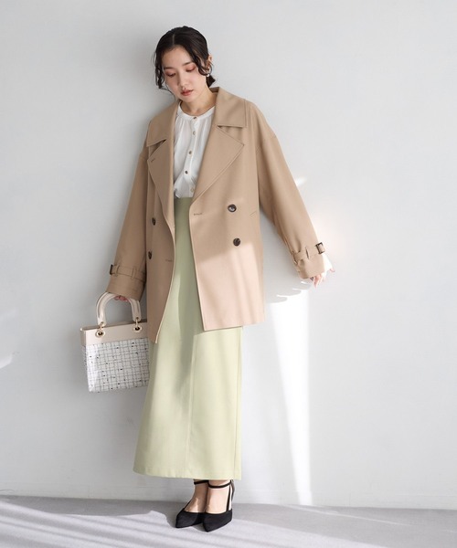 Andemiu(アンデミュウ)の「キリカエIラインスカート639045(スカート・レディース・ネイビー/ライトグリーン/アイボリー・SMALL/MEDIUM)」の5枚目の写真