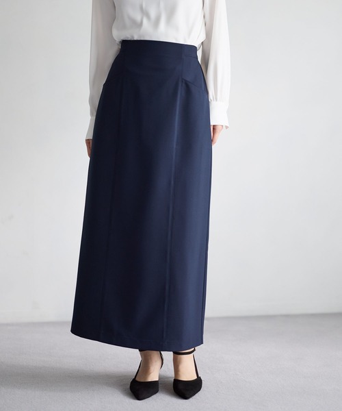 Andemiu(アンデミュウ)の「キリカエIラインスカート639045(スカート・レディース・ネイビー/ライトグリーン/アイボリー・SMALL/MEDIUM)」の7枚目の写真