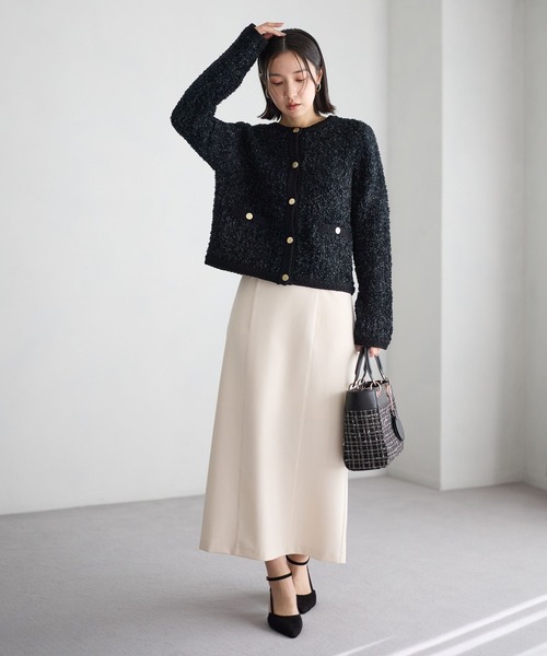 Andemiu(アンデミュウ)の「キリカエIラインスカート639045(スカート・レディース・ネイビー/ライトグリーン/アイボリー・SMALL/MEDIUM)」の11枚目の写真