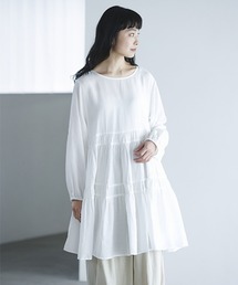 《natural by clip》ダブルフロントCティアードチュニックブラウス