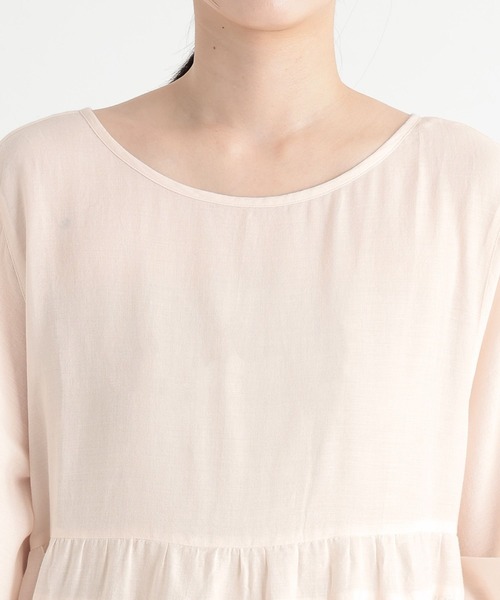 studio CLIP（スタディオクリップ）の「《natural by clip》ダブルフロントCティアードチュニックブラウス（シャツ/ブラウス・レディース・オフホワイト/ブラック/ライトピンク・FREE）」の10枚目の写真