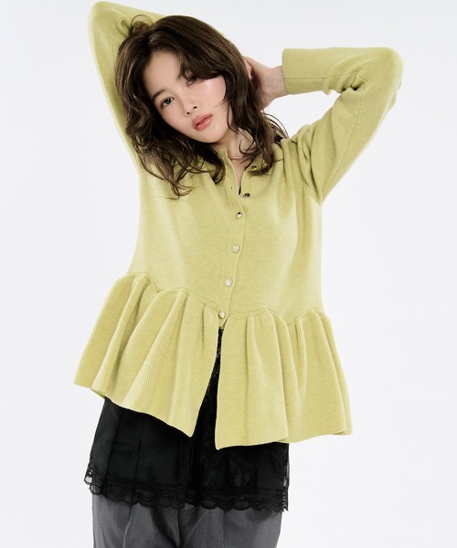 Peplum frill cardigan ペプラムフリルカーディガン（カーディガン