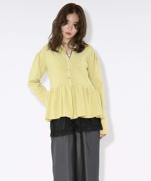 Peplum frill cardigan ペプラムフリルカーディガン（カーディガン