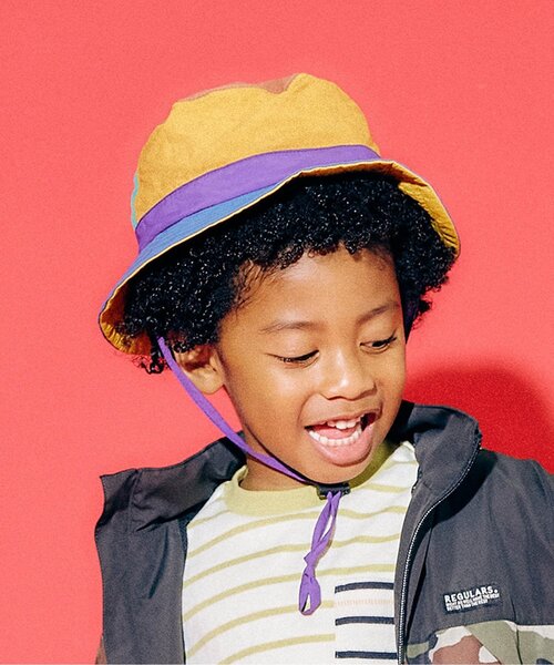 Ampersand（アンパサンド）の「アウトドアハット（ハット・キッズ・レインボー/ネイビー/ラベンダー/ベージュ/カーキ/アイボリー・56/54/52/50/48）」の6枚目の写真