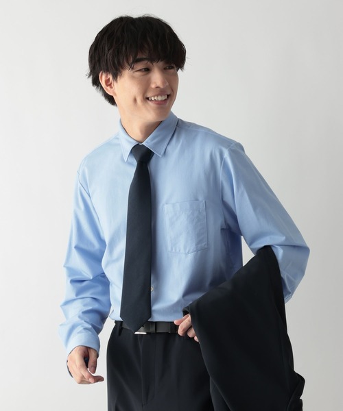 GLOBAL WORK（グローバルワーク）の「ストレッチジャージーシャツ/601054（シャツ/ブラウス・メンズ・ブルー/オフホワイト・X-LARGE/LARGE/MEDIUM/SMALL）」の2枚目の写真