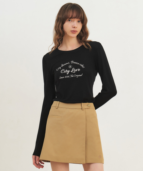 CITYBREEZE(シティブリーズ)の「ラップミニスカート_BEIGE(スカート・レディース・ベージュ・S/M)」の3枚目の写真