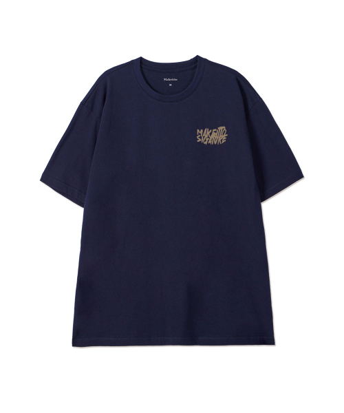MAKEITTO（メイキット）の「[GRAFFITI LOGO] CREW NECK TEE_NAVY（Tシャツ/カットソー・メンズ・その他・XXL/M/L/XL）」の2枚目の写真