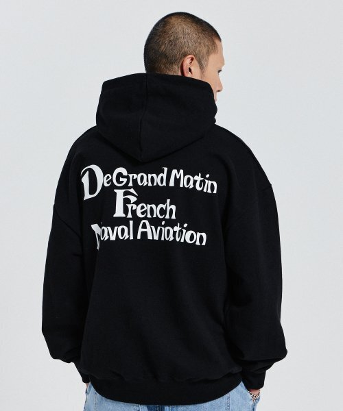 DE GRAND MATIN(ディグランドマーティン)の「V.HEAVY HOOD SWEAT DE_BLACK(パーカー・メンズ・その他・FREE)」の1枚目の写真
