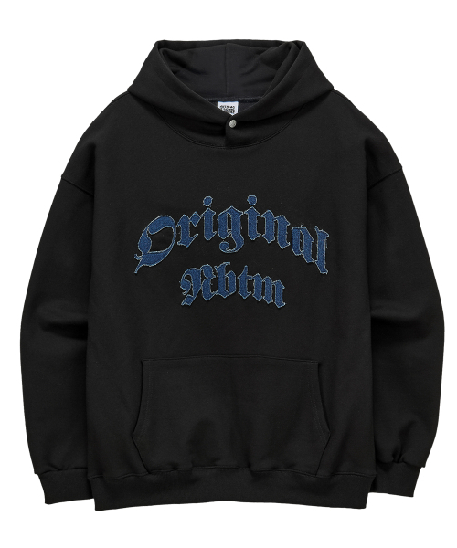 NOTHINGISBETTERTHANME(ナッシングイズベターザンミー)の「DENIM LETTERING HOODIE_black(パーカー・メンズ・その他・M/L)」の1枚目の写真