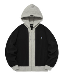 COVERNAT（カバーナット）の「レイヤードフリースフードパーカージャケットブラック（その他アウター）」