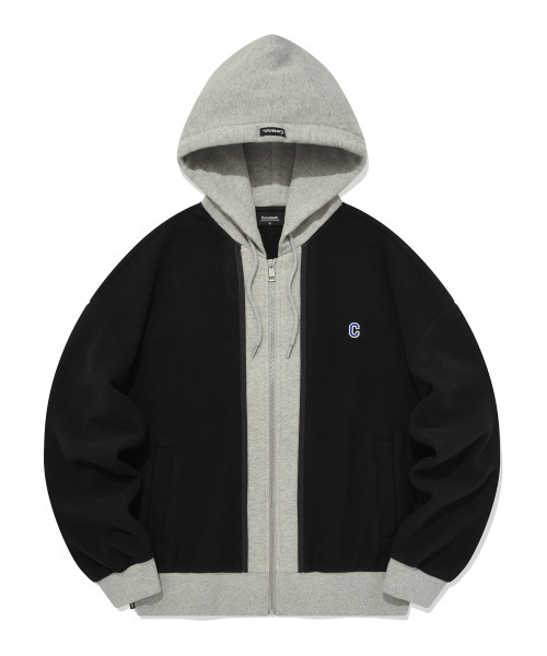 COVERNAT(カバーナット)の「レイヤードフリースフードパーカージャケットブラック(その他アウター・レディース・その他・SMALL/LARGE/MEDIUM/X-LARGE)」の1枚目の写真