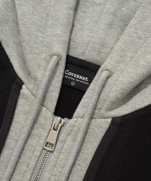COVERNAT(カバーナット)の「レイヤードフリースフードパーカージャケットブラック(その他アウター・レディース・その他・SMALL/LARGE/MEDIUM/X-LARGE)」の4枚目の写真