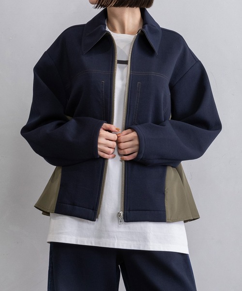 MARECHAL TERRE(マルシャルテル)の「コンビネーションジップブルゾン(ブルゾン・レディース・ブラック/チャコールグレー/グレー/ネイビー・MEDIUM)」の1枚目の写真