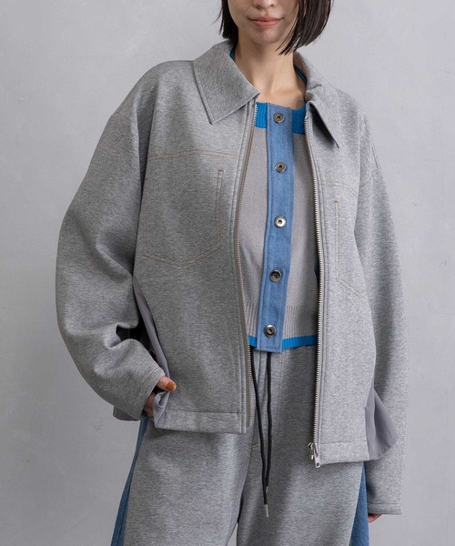 MARECHAL TERRE(マルシャルテル)の「コンビネーションジップブルゾン(ブルゾン・レディース・ブラック/チャコールグレー/グレー/ネイビー・MEDIUM)」の4枚目の写真