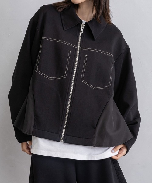 MARECHAL TERRE(マルシャルテル)の「コンビネーションジップブルゾン(ブルゾン・レディース・ブラック/チャコールグレー/グレー/ネイビー・MEDIUM)」の2枚目の写真