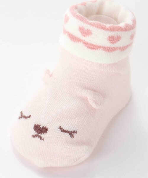 SLAP SLIP BABY（スラップスリップベビー）の「クマウサギ恐竜モチーフソックスベビー(9~12cm)（ベビーシューズ/ベビーソックス・キッズ・ピンク/グリーン/ベージュ・FREE）」の5枚目の写真