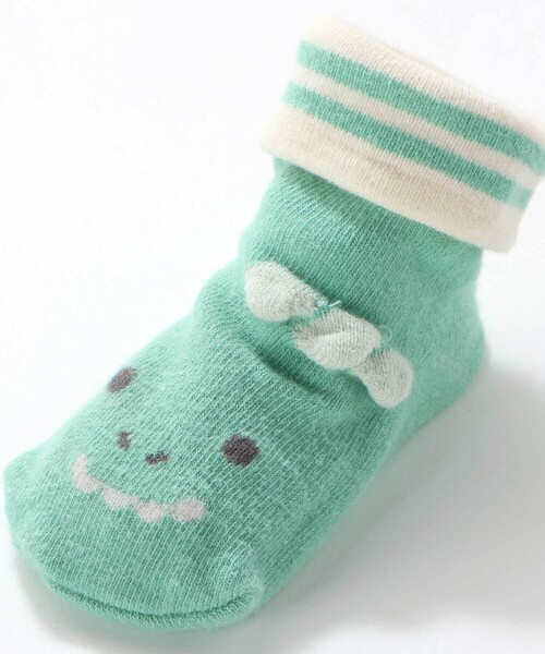 SLAP SLIP BABY（スラップスリップベビー）の「クマウサギ恐竜モチーフソックスベビー(9~12cm)（ベビーシューズ/ベビーソックス・キッズ・ピンク/グリーン/ベージュ・FREE）」の8枚目の写真