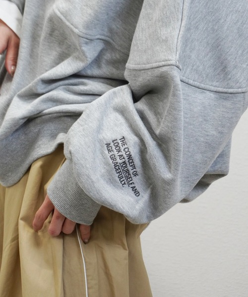 gossara（ゴサラ）の「ドルマンボリューム袖PO（スウェット・レディース・杢グレー/モカ/キナリ・FREE）」の2枚目の写真