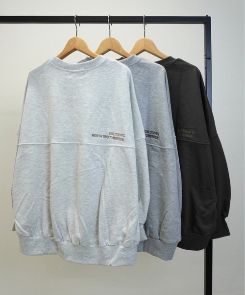 gossara（ゴサラ）の「ドルマンボリューム袖PO（スウェット・レディース・杢グレー/モカ/キナリ・FREE）」の5枚目の写真