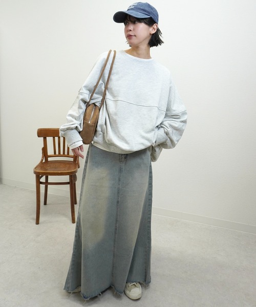 gossara（ゴサラ）の「ドルマンボリューム袖PO（スウェット・レディース・杢グレー/モカ/キナリ・FREE）」の13枚目の写真