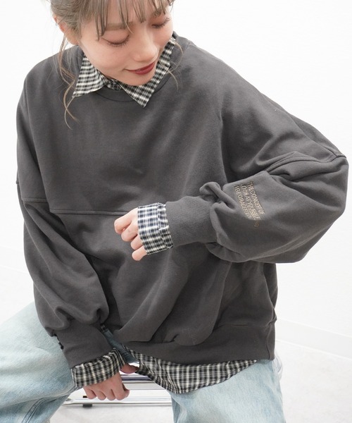 gossara（ゴサラ）の「ドルマンボリューム袖PO（スウェット・レディース・杢グレー/モカ/キナリ・FREE）」の12枚目の写真