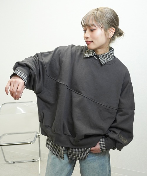 gossara（ゴサラ）の「ドルマンボリューム袖PO（スウェット・レディース・杢グレー/モカ/キナリ・FREE）」の10枚目の写真