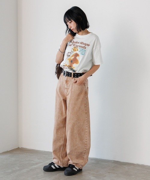 PBLIM（ページボーイリム）の「《UNISEX》レイジーキャットＴシャツ（Tシャツ/カットソー・レディース・オフホワイト/ネイビー・SMALL/MEDIUM）」の6枚目の写真