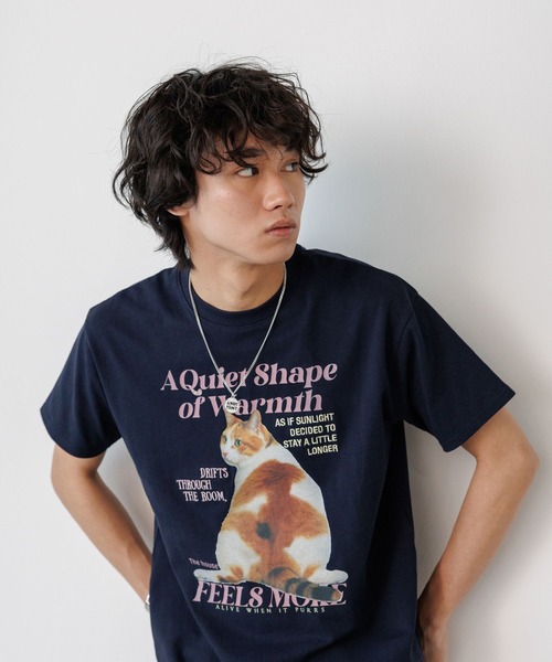 PBLIM（ページボーイリム）の「《UNISEX》レイジーキャットＴシャツ（Tシャツ/カットソー・レディース・オフホワイト/ネイビー・SMALL/MEDIUM）」の10枚目の写真