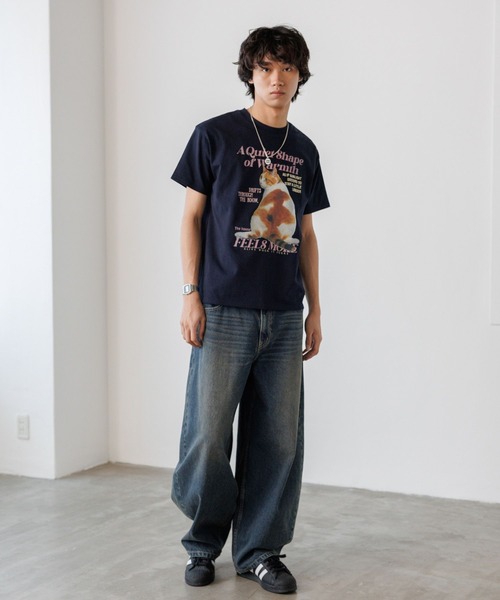 PBLIM（ページボーイリム）の「《UNISEX》レイジーキャットＴシャツ（Tシャツ/カットソー・レディース・オフホワイト/ネイビー・SMALL/MEDIUM）」の14枚目の写真