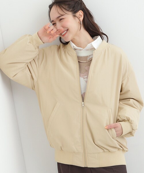 SHOO・LA・RUE（シューラルー）の「【S-LL】BIGシルエット MA－1ブルゾン（ブルゾン・レディース・カーキ/ブラック/ベージュ・03/04/01/02）」の2枚目の写真