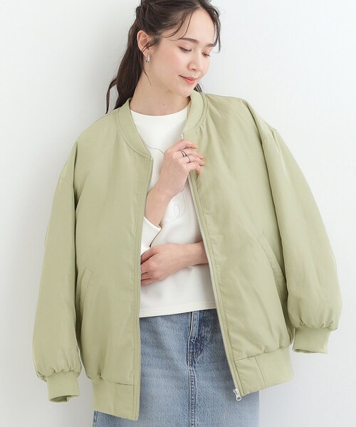 SHOO・LA・RUE（シューラルー）の「【S-LL】BIGシルエット MA－1ブルゾン（ブルゾン・レディース・カーキ/ブラック/ベージュ・03/04/01/02）」の3枚目の写真