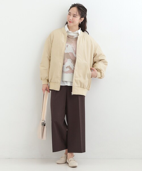 SHOO・LA・RUE（シューラルー）の「【S-LL】BIGシルエット MA－1ブルゾン（ブルゾン・レディース・カーキ/ブラック/ベージュ・03/04/01/02）」の12枚目の写真