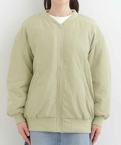 SHOO・LA・RUE（シューラルー）の「【S-LL】BIGシルエット MA－1ブルゾン（ブルゾン・レディース・カーキ/ブラック/ベージュ・03/04/01/02）」の7枚目の写真