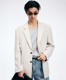 TNGT（ティーエヌジーティー）の「Oversize Tweed Single Jacket (Cream) TNJA6E105I2（テーラードジャケット）」