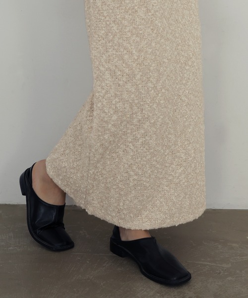 hellam（へラム）の「MIXヤーンスラブニットタイトスカート（スカート・レディース・ホワイト系/ベージュ/ブラック・FREE）」の5枚目の写真