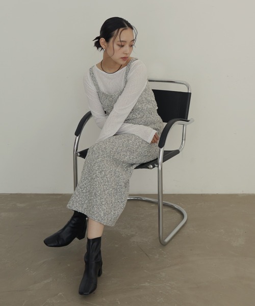 hellam（へラム）の「MIXヤーンスラブニットタイトスカート（スカート・レディース・ホワイト系/ベージュ/ブラック・FREE）」の13枚目の写真