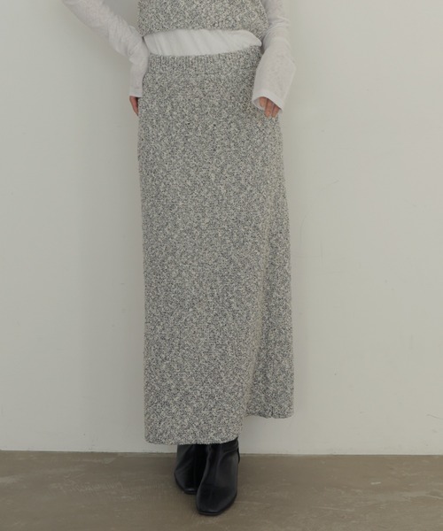 hellam（へラム）の「MIXヤーンスラブニットタイトスカート（スカート・レディース・ホワイト系/ベージュ/ブラック・FREE）」の14枚目の写真